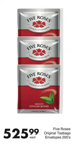 Save Five Roses Original Teabags Envelopes offer