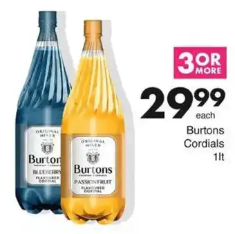 Save Burtons Cordials offer