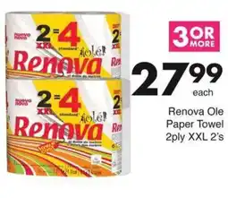 Save Renova Ole Paper Towel 2ply XXL offer