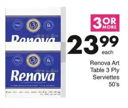 Save Renova Art Table 3 Ply Serviettes offer