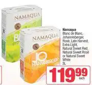 Spar Namaqua Blanc De Blanc,Johannisberger,Rose,Late Harvest, Extra Light,Nat Sweet Red/Rose Or White-3L offer