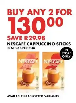 Woolworths Nescafé Cappuccino Sticks offer