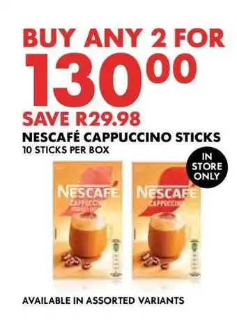 Woolworths Nescafé Cappuccino Sticks offer