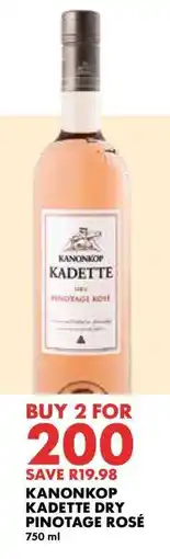 Woolworths Kanonkop Kadette Dry Pinotage Rosé offer