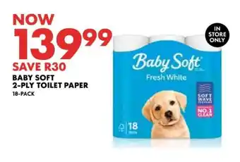 Woolworths BABY SOFT 2-PLY TOILET PAPER offer