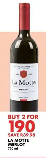 Woolworths LA MOTTE MERLOT offer