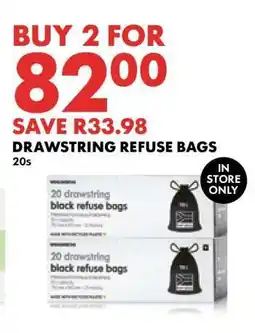 Woolworths DRAWSTRING REFUSE BAGS offer