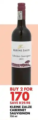 Woolworths KLEINE ZALZE CABERNET SAUVIGNON offer