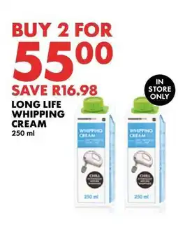 Woolworths Long Life Whipping Cream offer