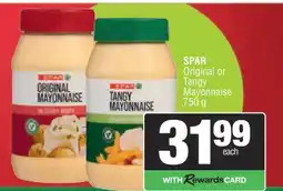 Spar SPAR Original or Tangy Mayonnaise offer