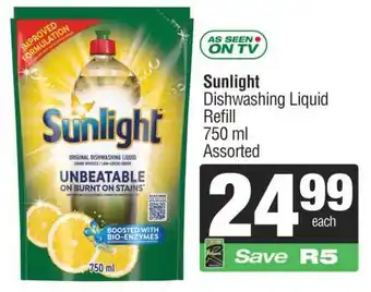 Spar SUNLIGHT Dishwashing Liquid Refill offer