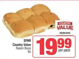 Spar SPAR Country Value Raisin Buns 6s offer
