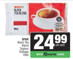 Spar SPAR Black Tea Blend Tagless Teabags 100s offer