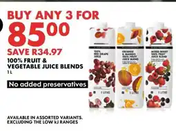 Woolworths 100% Fruit & Vegetable Juice Blends offer