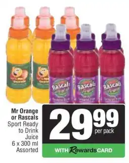 Spar Mr Orange or Rascals Sport Ready to Drink Juice offer