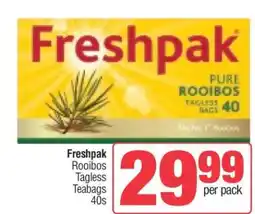 Spar Freshpak Rooibos Tagless Teabags 40s offer