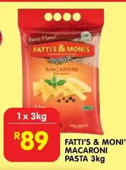 Shoprite FATTI'S & MONI'S MACARONI PASTA 3kg offer