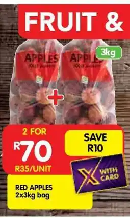 Shoprite RED APPLES 2x3kg bag offer