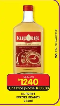 Shoprite KLIPDRIFT EXPORT BRANDY 375ml offer
