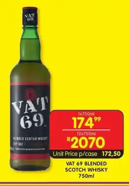 Shoprite VAT 69 BLENDED SCOTCH WHISKY 750ml offer