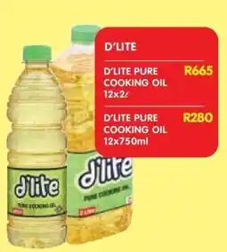 Shoprite D'LITE PURE COOKING OIL 12x2ℓ offer