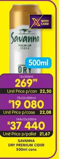 Shoprite Savanna Dry Premium Cider offer