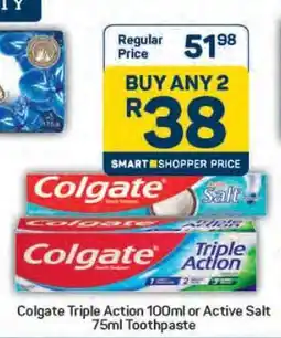 Pick n Pay Colgate Triple Action 100ml or Active Salt 75ml Toothpaste offer