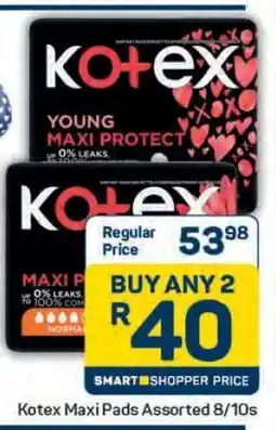 Pick n Pay Kotex Maxi Pads Assorted 8/10s offer
