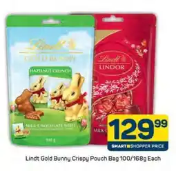 Pick n Pay Lindt Gold Bunny Crispy Pouch Bag 100/168g Each offer