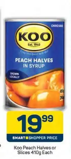 Pick n Pay Koo Peach Halves or Slices 410g Each offer
