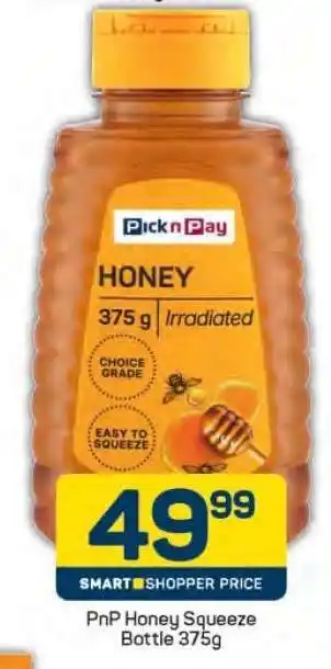 Pick n Pay PnP Honey Squeeze Bottle 375g offer