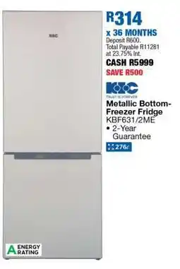 OK Furniture KIC Metallic Bottom-Freezer Fridge offer