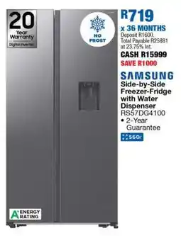 OK Furniture Samsung Side-by-Side Freezer-Fridge with Water Dispenser RS57DG4100 offer
