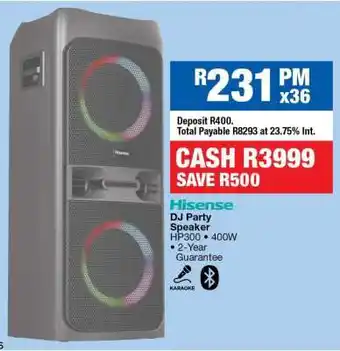 OK Furniture Hisense DJ Party Speaker offer