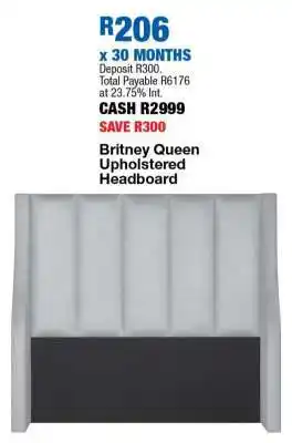 OK Furniture Britney Queen Upholstered Headboard offer