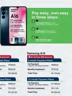Pick n Pay Samsung A16 offer