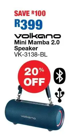 OK Furniture Volkano Mini Mamba 2.0 Speaker VK-3138-BL offer