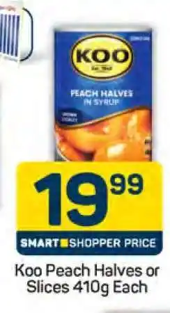 Pick n Pay Koo Peach Halves or Slices 410g Each offer