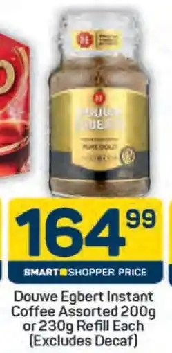 Pick n Pay Douwe Egbert Instant Coffee Assorted 200g or 230g Refill Each (Excludes Decaf) offer