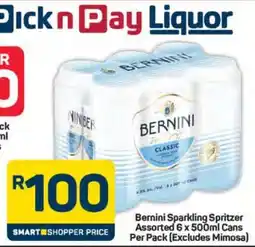Pick n Pay Hypermarket Bernini Sparkling Spritzer Assorted offer