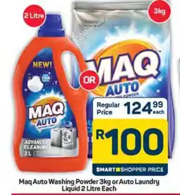 Pick n Pay Hypermarket Maq Auto Washing Powder 3kg or Auto Laundry Liquid 2 Litre offer