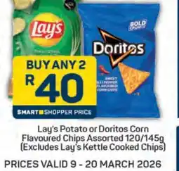 Pick n Pay Lay's Potato or Doritos Corn Flavoured Chips Assorted 120/145g offer