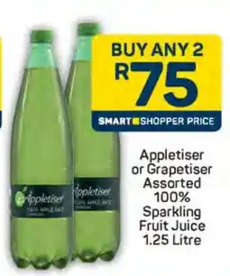 Pick n Pay Appletiser or Grapetiser Assorted 100% Sparkling Fruit Juice 1.25 Litre offer