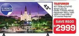 Pick n Pay Hypermarket TELEFUNKEN 43 Full HD Smart LED TV offer