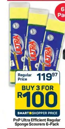Pick n Pay Hypermarket PnP Ultra Efficient Regular Sponge Scourers 6-Pack offer