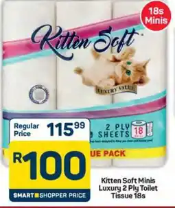 Pick n Pay Hypermarket Kitten Soft Minis Luxury 2 Ply Toilet Tissue 18s offer