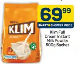 Pick n Pay Klim Full Cream Instant Milk Powder 500g Sachet offer