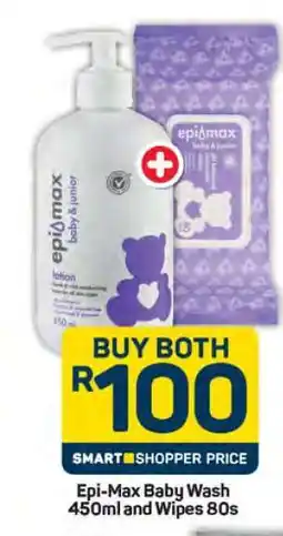 Pick n Pay Hypermarket Epi-Max Baby Wash 450ml and Wipes 80s offer