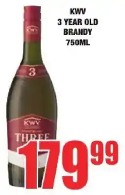 Boxer Liquors Kwv 3 year old brandy offer