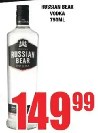 Boxer Liquors Russian bear vodka offer